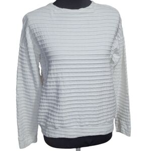 ao white large-ribbed crewneck sweater Size S made in Argentina